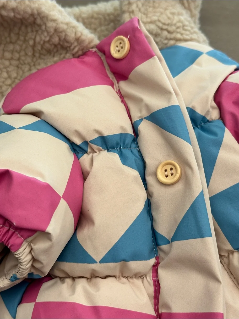 maxbone x Anthropologie Holiday 2024 Geometric Dog Puffer Jacket Coat Small S⁠